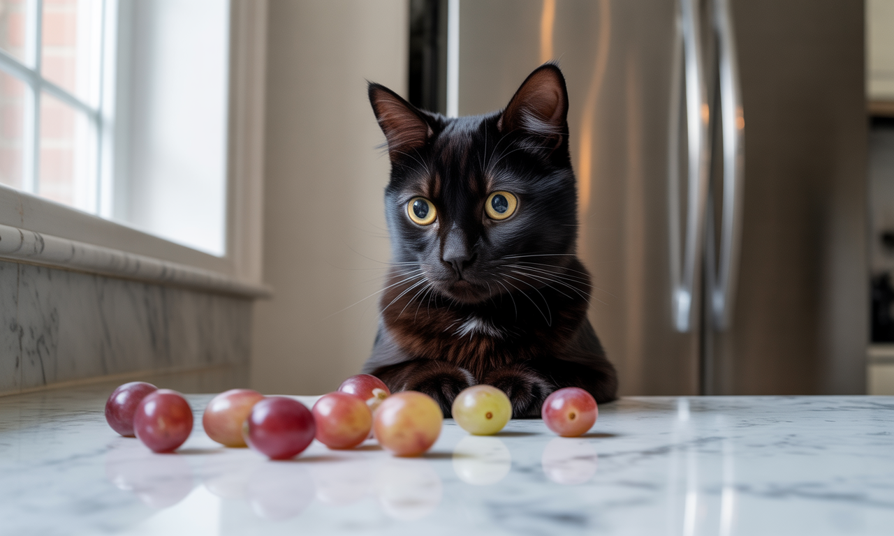 discover whether grapes are safe for your cat to eat. learn about the risks, possible symptoms, and what to do if your cat has eaten grapes.